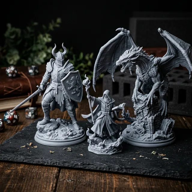 3D printed miniature figurines